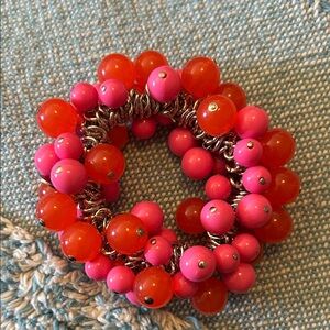 Vibrant Pink and Orange Beaded Bracelet